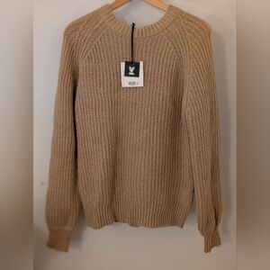 Very J Beige Knit Top
